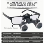 Loupes 3.5x2.5x 320-420mm Goggles Lab Magnifier Dentists Optical Lens Magnifying Glass Blue